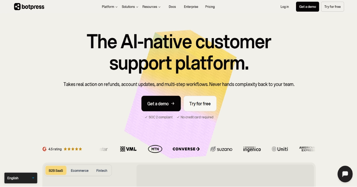 Botpress Review and Botpress Studio visual workflow builder showing AI agent nodes and conversation automation