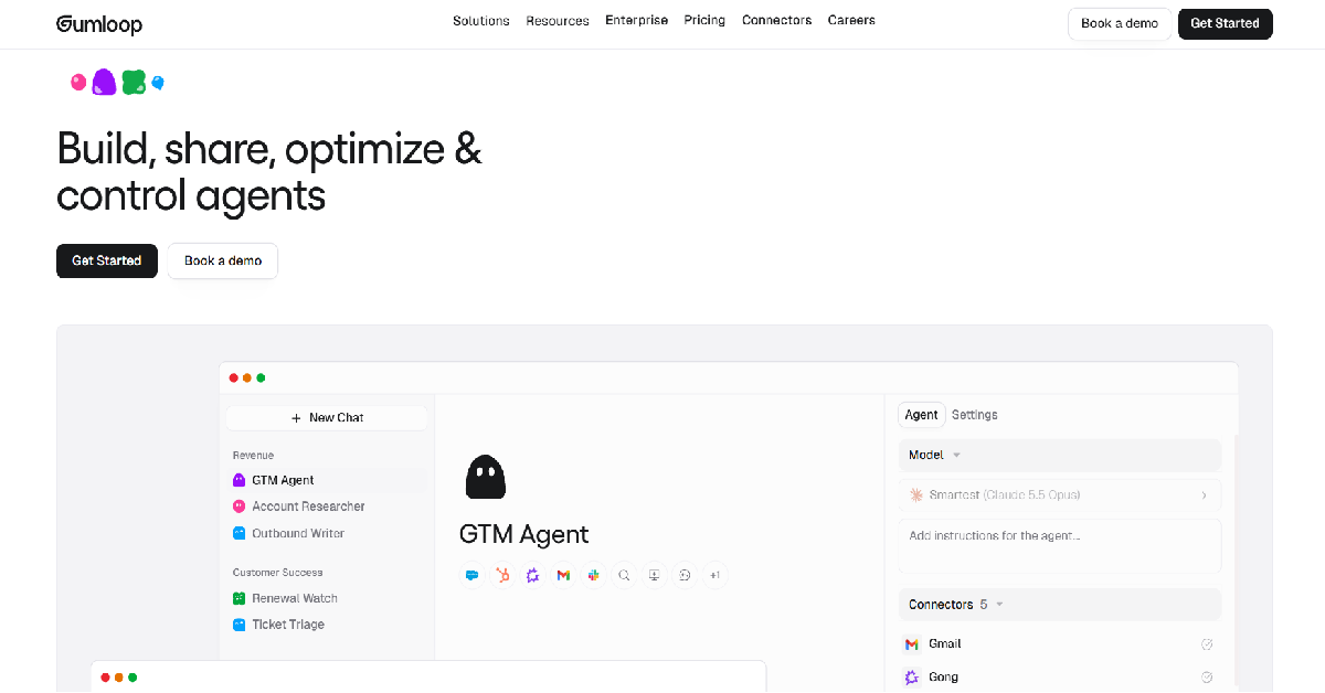 Gumloop Review  and Gumloop AI workflow builder showing connected automation nodes on a visual canvas